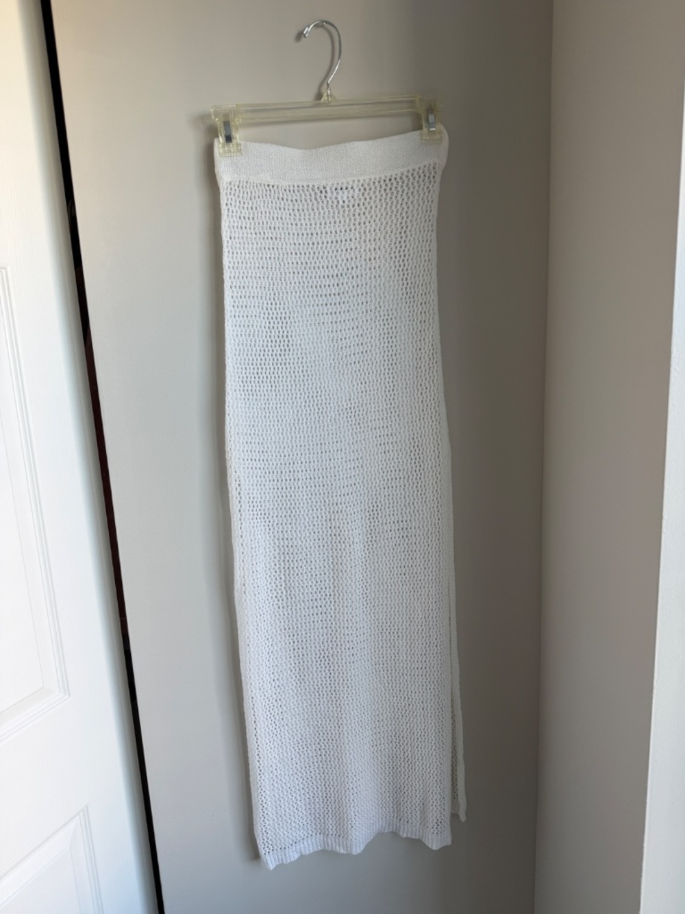 Superdown White Mesh Midi Skirt, Bathing Suit Coverup, Swim Cover Up Size Small